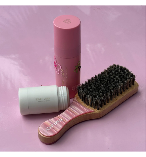 Emi Jay Mini Boar Bristle Brush in Lychee Baby - Міні щітка для волосся «Lychee Baby »