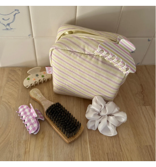 Emi Jay Linen Pouch in En Route - Лляна косметичка "En Route"