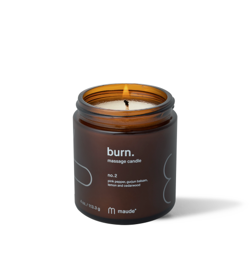 Maude Burn no.2 pink pepper & gurjun balsam - Свічка для масажу - аромат №2 рожевий перець та бальзам гурджун