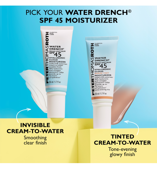 Peter Thomas Roth Water Drench Broad Spectrum SPF 45 Hyaluronic Cloud Sheer Tint Moisturizer - Зволожуючий сонцезахисний тінт із SPF 45 